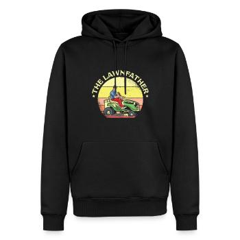 Le paysagiste tondeuse à gazon - Sweat à capuche Premium bio Homme - noir - Devant - Nico (187cm)