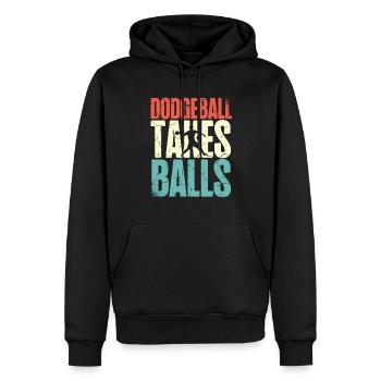 Dodgeball takes balls Dodgeballer Dodgeball Player - Men’s Premium Organic Hoodie - black - Front - Nico (187cm)