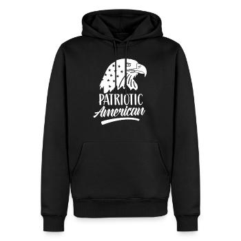 Patriotique américain Patriote Patriotique États-Unis - Sweat à capuche Premium bio Homme - noir - Devant - Nico (187cm)