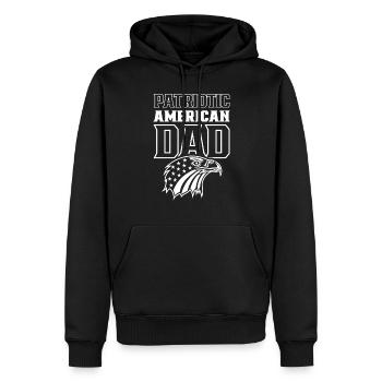 Père patriotique américain Patriot États-Unis - Sweat à capuche Premium bio Homme - noir - Devant - Nico (187cm)