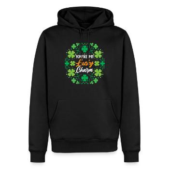 Tu es mon porte-bonheur irlandais irlandais irlandais - Sweat à capuche Premium bio Homme - noir - Devant - Nico (187cm)