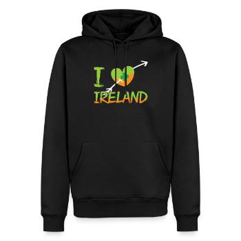 J’adore l’Irlande Saint-Patrick Irlandais irlandais - Sweat à capuche Premium bio Homme - noir - Devant - Nico (187cm)