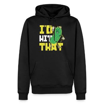 Pickleball Pickle I'd Hit That - Männer Premium Bio Hoodie - Schwarz - Vorne - Nico (187cm)