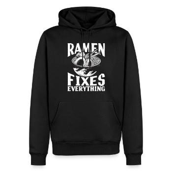Ramen Liebhaber - Männer Premium Bio Hoodie - Schwarz - Vorne - Nico (187cm)
