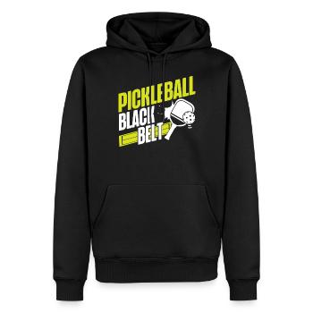 Pickleball Pickleball Black Belt - Sweat à capuche Premium bio Homme - noir - Devant - Nico (187cm)