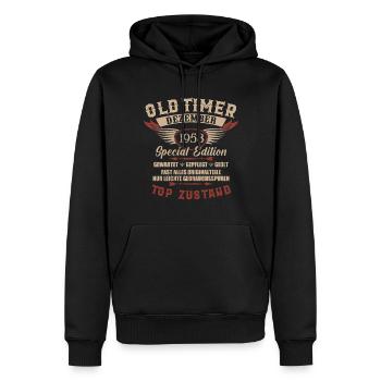 Oldtimer Dezember 1958 Jahrgang Geburtstag - Männer Premium Bio Hoodie - Schwarz - Vorne - Nico (187cm)