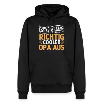 Großvater Cooler Opa - So Sieht Ein Richtig Cooler - Männer Premium Bio Hoodie - Schwarz - Vorne - Nico (187cm)