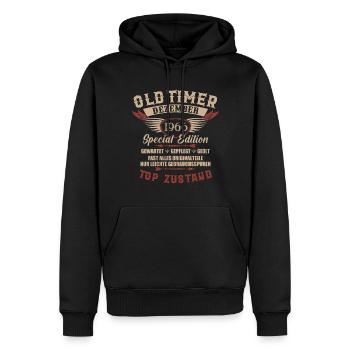 Oldtimer Dezember 1966 Jahrgang Geburtstag - Männer Premium Bio Hoodie - Schwarz - Vorne - Nico (187cm)
