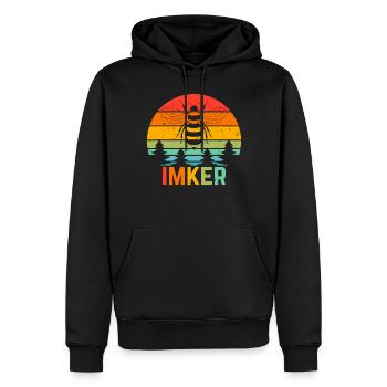 Retro Imker Honig Biene Imkerei - Honig Bienen Imk - Männer Premium Bio Hoodie - Schwarz - Vorne - Nico (187cm)