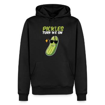Pickles Turn Me On - Männer Premium Bio Hoodie - Schwarz - Vorne - Nico (187cm)