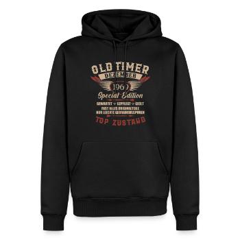 Oldtimer Dezember 1969 Jahrgang Geburtstag - Männer Premium Bio Hoodie - Schwarz - Vorne - Nico (187cm)