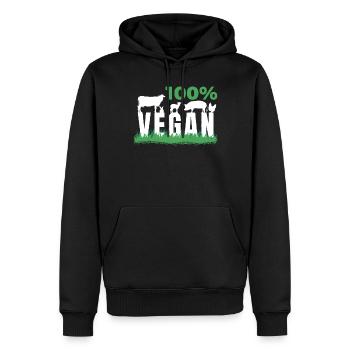 Veggie-Liebhaber-veganes Geschenk - Männer Premium Bio Hoodie - Schwarz - Vorne - Nico (187cm)