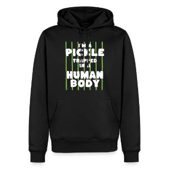 Im Un cornichon piégé dans un corps humain - Sweat à capuche Premium bio Homme - noir - Devant - Nico (187cm)