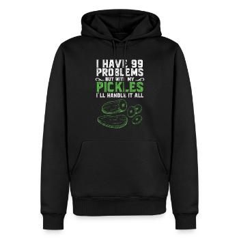 I Have Problems But With My Pickles - Männer Premium Bio Hoodie - Schwarz - Vorne - Nico (187cm)