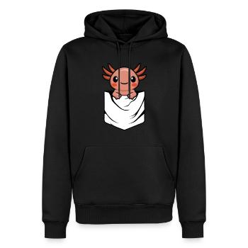 Anime Axlotl - Männer Premium Bio Hoodie - Schwarz - Vorne - Nico (187cm)