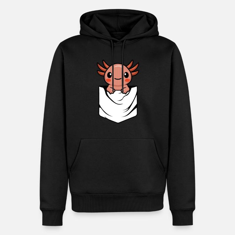 Anime Axlotl - Sweat à capuche Premium bio Homme - noir