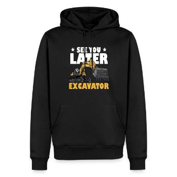 A plus tard Pelle - Sweat à capuche Premium bio Homme - noir - Devant - Nico (187cm)