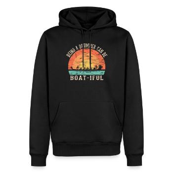 Course de bateaux-dragons chinois - Sweat à capuche Premium bio Homme - noir - Devant - Nico (187cm)