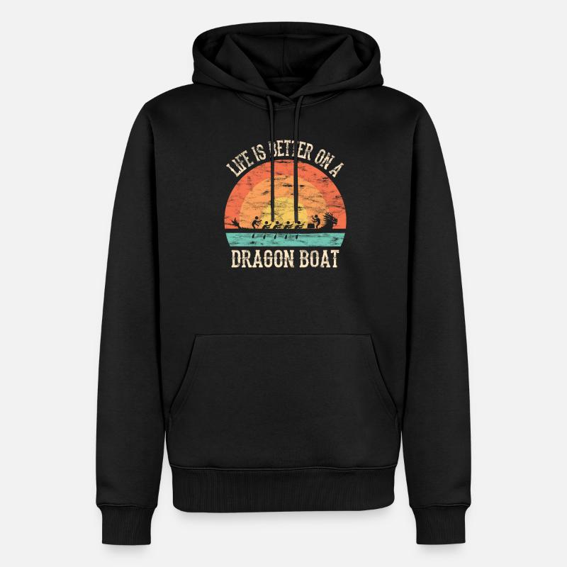 Course de bateaux-dragons chinois - Sweat à capuche Premium bio Homme - noir