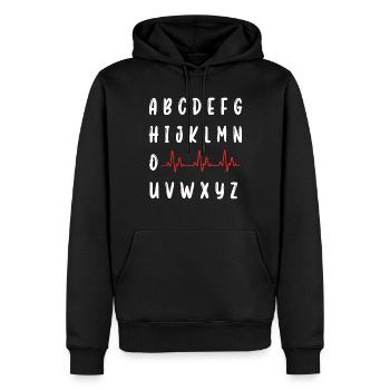 PQRST Infirmière ECG infirmière autorisée infirmière étudiante - Sweat à capuche Premium bio Homme - noir - Devant - Nico (187cm)