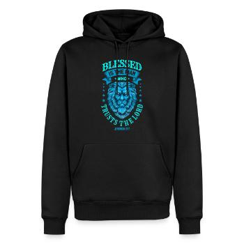 Dieu Bible Jérémie religion chrétiens - Sweat à capuche Premium bio Homme - noir - Devant - Nico (187cm)