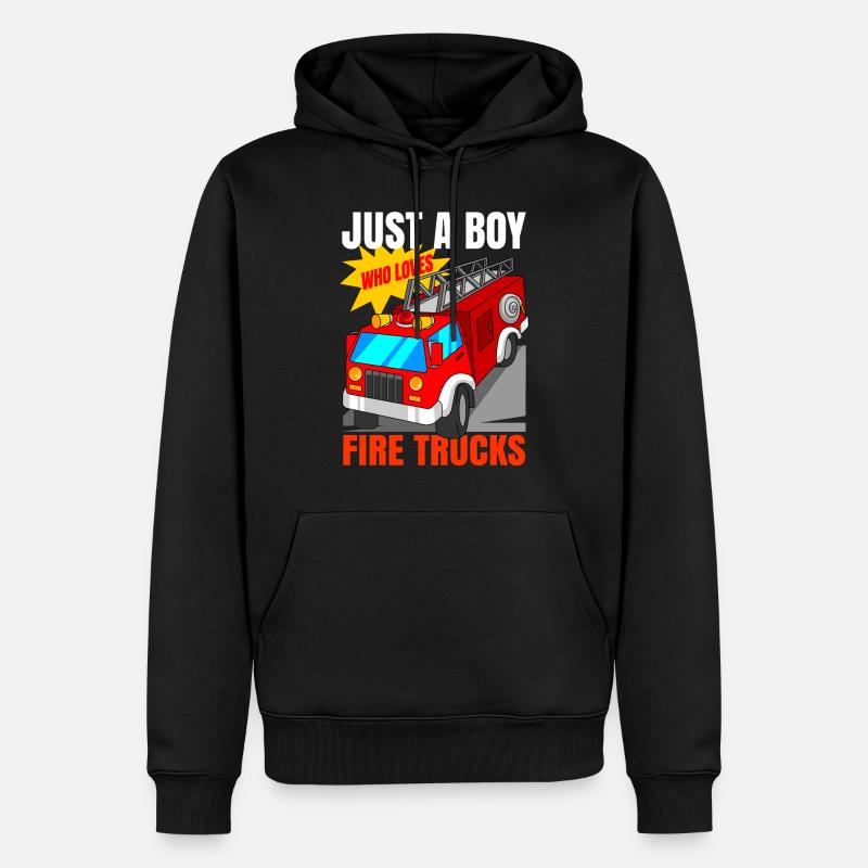 Fire Brigade Fire Engine Boys - Men’s Premium Organic Hoodie - black