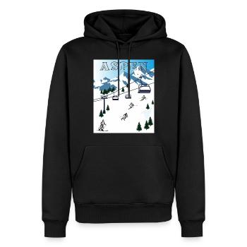 SCHI FAHREN USA ASPEN - Männer Premium Bio Hoodie - Schwarz - Vorne - Nico (187cm)