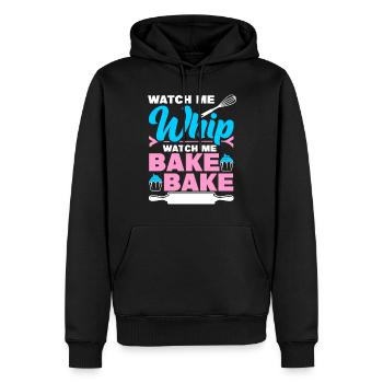 Funny Watch Me Whip For Bakers - Männer Premium Bio Hoodie - Schwarz - Vorne - Nico (187cm)