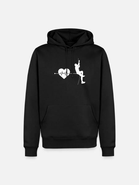 Climbing heartbeat - Men’s Premium Organic Hoodie - black