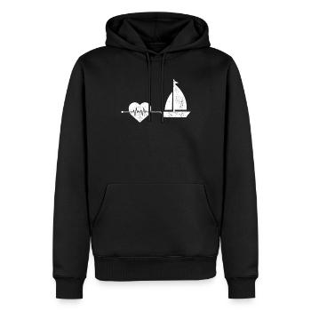 Segeln Herzschlag - Männer Premium Bio Hoodie - Schwarz - Vorne - Nico (187cm)