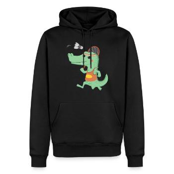 Funny Alligator Playing Badminton For Badminton Lo - Männer Premium Bio Hoodie - Schwarz - Vorne - Nico (187cm)
