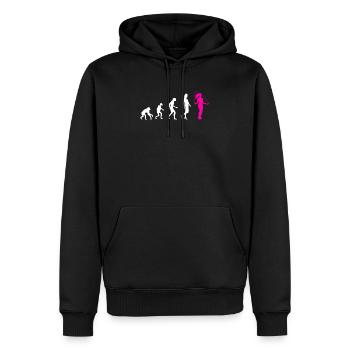 Evolution Jumping Rope Women - Men’s Premium Organic Hoodie - black - Front - Nico (187cm)