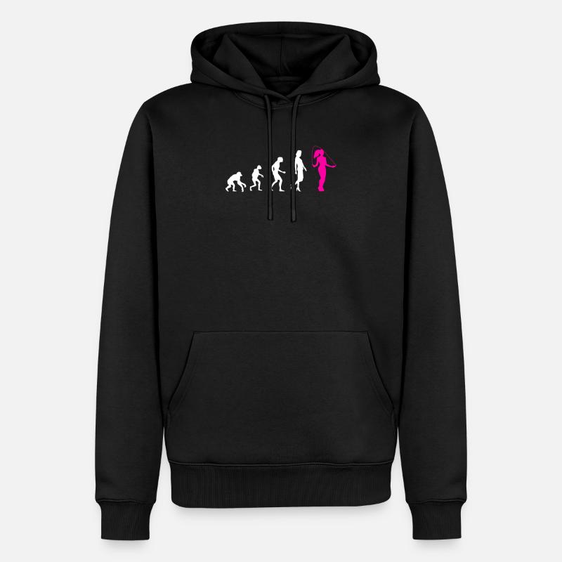 Evolution Seilspringen Frauen - Männer Premium Bio Hoodie - Schwarz