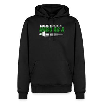 Hard As A Shuttlecock Funny Badminton For Badminto - Männer Premium Bio Hoodie - Schwarz - Vorne - Nico (187cm)