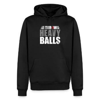 Ich Werfe Schwere Bälle Leichtathletik Diskutiere - Männer Premium Bio Hoodie - Schwarz - Vorne - Nico (187cm)