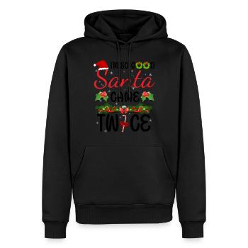 Ich bin so gut, dass der Weihnachtsmann zweimal kam - Männer Premium Bio Hoodie - Schwarz - Vorne - Nico (187cm)