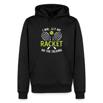 Tennisplatz Spruch Für Tennis - Männer Premium Bio Hoodie - Schwarz - Vorne - Nico (187cm)