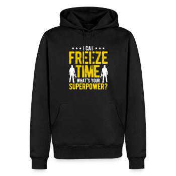 Fotografie Fotograf - Männer Premium Bio Hoodie - Schwarz - Vorne - Nico (187cm)