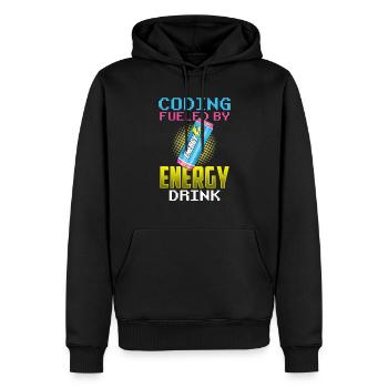 Programmation avec le code de codage Energydrinks Coder - Sweat à capuche Premium bio Homme - noir - Devant - Nico (187cm)