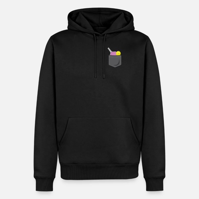 Pickleball Pocket - Männer Premium Bio Hoodie - Schwarz