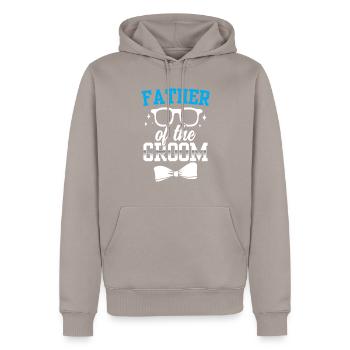 Fête de mariage du marié - Sweat à capuche Premium bio Homme - taupe - Devant - Nico (187cm)