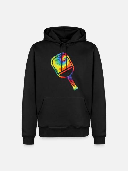 Pickleball Paddle Tie Dye Retro - Men’s Premium Organic Hoodie - black
