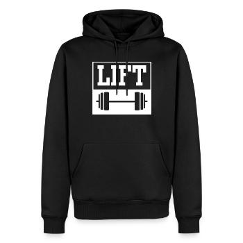 Lift Workout Gym Haltérophilie Haltérophilie - Sweat à capuche Premium bio Homme - noir - Devant - Nico (187cm)