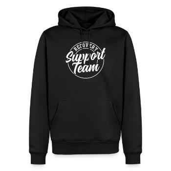 Équipe d’assistance à la récupération - Sweat à capuche Premium bio Homme - noir - Devant - Nico (187cm)