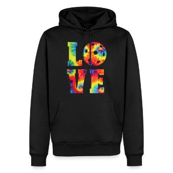 Pickleball Tie Dye 80s90s Love - Sweat à capuche Premium bio Homme - noir - Devant - Nico (187cm)