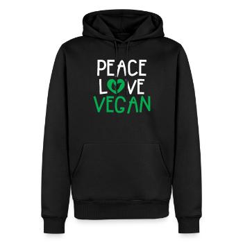 Veggie Lover Vegan Gift - Men’s Premium Organic Hoodie - black - Front - Nico (187cm)
