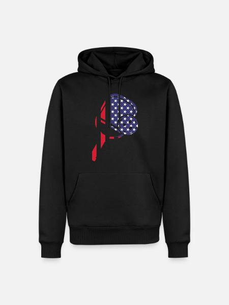 Pickleball Paddle American Flag - Men’s Premium Organic Hoodie - black