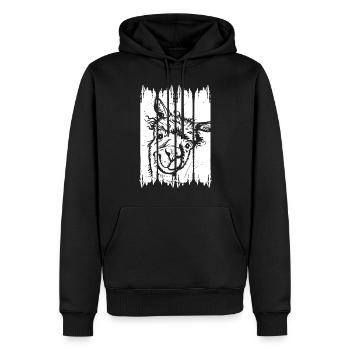 Llama Head Alpaga Llama Farmer Llama Farm Llama Lama - Sweat à capuche Premium bio Homme - noir - Devant - Nico (187cm)