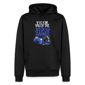 V Is For Video Games - Männer Premium Bio Hoodie - Schwarz - Vorne - Nico (187cm)