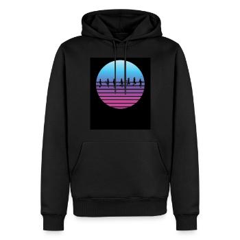 Fitness Roping - Jumping rope at sunset - Men’s Premium Organic Hoodie - black - Front - Nico (187cm)
